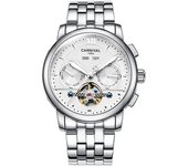 Reloj Automático De Acero Inoxidable Mecánico Con Diamantes Transparentes De Lujo Para Hombres