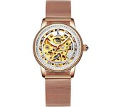 Reloj Deportivo De Cuero De Lujo Resistente Al Agua Mecánico Automático Luminoso Esqueleto Para Mujer