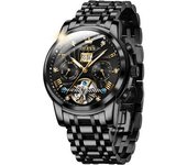 Reloj Automático Para Hombre Con Calendario, Acero Inoxidable, Luminoso, Resistente Al Agua(negro)