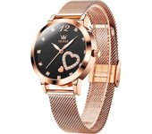 Reloj Mecánico Automático Con Diamantes Para Mujer, Acero Inoxidable Clásico De Dos Tonos(rostro Negro)