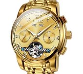 Reloj Tourbillon Mecánico Automático De Acero Inoxidable Resistente Al Agua Y Luminoso Para Hombre(oro)