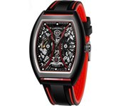 Reloj De Vestir De Cuarzo De Cuero Con Esfera Cuadrada