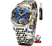 Reloj Luminoso Resistente Al Agua Con Calendario Doble Tourbillon Mecánico Automático Para Hombre(azul)