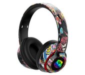 Auriculares Graffiti Bluetooth 5.1 Auriculares Dj Inalámbricos Gamer Con Micrófono Luz Led Rgb Para Niños Auriculares Gamer Para Pc Soporte Tarjeta Tf
