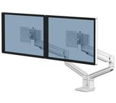 Tallo Brazo Para Monitor Doble - Brazo Giratorio De 270o - Sistema Con Muelle De Gas - Hasta 9kg - Color Blanco Fellowes