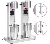 Batidora De Batidos Con Doble Vaso De Acero Inoxidable 2 L Vidaxl