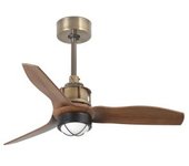 Ventilador De Techo Oro Viejo/madera Con Luz Just Fan