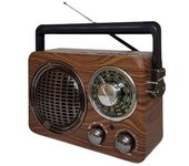 Radio Retro Inalámbrica Altavoz Bluetooth, Radio Portátil Estéreo Am/fm/sw, Radio Vintage, Usb, Tarjeta Tf, Aux, Reproductor Digital Mp3 Batería