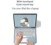 Funda Con Teclado Bluetooth Táctil Desmontable Y Teclas Redondas Para Ipad Pro De 12,9 Pulgadas
