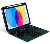 Funda De Cuero Para Ipad 10.9 (2022) + Teclado Bluetooth Con Trackpad Retroiluminado