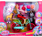 Muñeca En Bicicleta Con Animales.