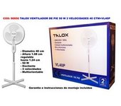 Ventilador De Pie Talox 50 W 3 Velocidades 40 Cm Vl40p-fs40t/rd-40