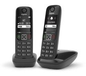 Teléfono Analógico/dect Gigaset As690 Duo, Color Negro, Con Identificador De Llamadas