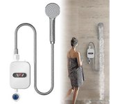 Calentador De Agua Eléctrico Instantáneo, Calentador De Agua Instantáneo De 3000w Con Cabezal De Ducha Y Tubería Para Baño