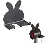 Soporte Para Secador De Pelo De Pared, Colgador Para Secador De Pelo Sin Taladrar, Soporte Negro Para Secador De Pelo, Soporte Para Plancha Y Secador