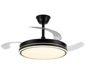 Ventilador Led Aspas Retráctiles Evo Negro 72w 7920lm Cct Dim Smart