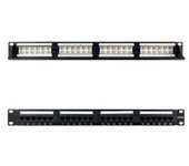 Panel Parcheo 24 Puertos Cat.6a Utp 19 1u Negro