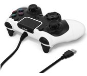Mando Ps4 / Pc Por Cable Usb Sixaxis Vibración De Linq - Negro Y Blanco