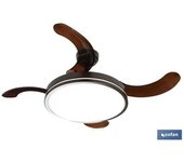 Ventilador De Techo Con 4 Aspas Plegables | 6 Niveles De Velocidad | Color Marrón Oscuro
