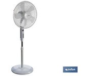 Ventilador De Pie Modelo Ábrego | Color Blanco | Potencia 55 W | Medida 43 X 43x 1,35 Cm