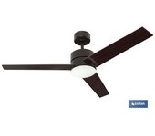 Ventilador De Techo En Madera Con 3 Aspas Y Luz Led | Motor Dc (bajo Consumo) Y Potencia De 55 W