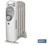 Mini Radiador De Aceite | Potencia: 450 W | Termostato Regulable | Seguridad Antiincendios | Color: Blanco | Medidas: 26 X 13 X 41 Cm
