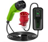 Qoltec Mobile Ev Car Charger Adjustable 2in1 Type2 | 7kw | Cee 3 Pin | 230v | Lcd | Portable | Wallbox | 5m
