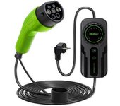 Qoltec Mobile Ev Car Charger Adjustable 2in1 Type2 | Schuko | 3.5kw | 230v | Lcd | Portable | Wallbox | 5m