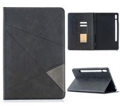 Funda Protectora De Cuero Con Diseño Geométrico Y Soporte Para Samsung Galaxy Tab S7 T870/s8