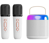 Mini Máquina De Karaoke Portátil Con 2 Micrófonos Inalámbricos