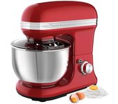 Robot Batidora Amasadora Repostería, 5 Litros, Velocidad Regulable Electrónica, Diseño Vintage Rojo 1200w Proficook Km 1197