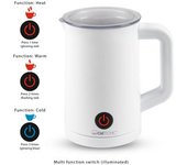 Espumadora Leche Eléctrica Automático, Función Calentar/frío,recipiente 550 Ml,espiral Extraíble Blanco 500w Clatronic Ms 3693