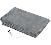 Manta Eléctrica Grande, Medidas 130x180cm, 10 Niveles Temperatura, Lavable, Tejido Polar Gris 180w Proficare Wzd 3061