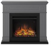 Chimenea Eléctrica Power Flame Con Revestimiento Larsen Gris