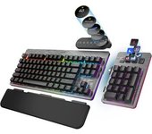 Mountain Everest Max Gunmetal Grey - Teclado Para Juegos Rgb Con Interruptores Cherry Mx Brown (base De Medios, Concentrador Usb