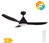Ventilador 3 Aspas De Techo Con Luz Negro Ø120 Cm