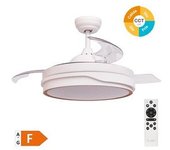 Ventilador De Techo "lentini" Con Luz Led Regulable Y Mando A Distancia (36w 3cct 3547lm) Color Blanco Y Efecto Madera