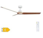 Ventilador De Techo "fratello" Con Luz Led Regulable Y Mando A Distancia (38w 3cct 1534lm) Color Blanco Y Efecto Madera