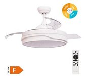 Ventilador De Techo "lentini" Con Luz Led Regulable Y Mando A Distancia (36w 3cct 3547lm Con Aspas Retráctiles) Color Blanco