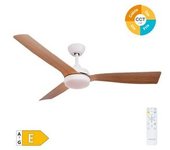 Ventilador De Techo "cefalú" Con Luz Led Regulable Y Mando A Distancia (48w 3cct 1534lm) Color Blanco Y Efecto Madera