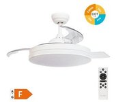 Ventilador De Techo "oliveri" Con Luz Led Regulable Y Mando A Distancia (36w 3cct 3547lm Con Aspas Retráctiles) Color Blanco