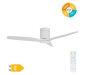 Ventilador De Techo Con Luz De 3 Aspas De Madera Ø132 Cm Blanco