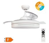 Ventilador De Techo "buccheri" Con Luz Led Regulable Y Mando A Distancia (36w 3cct 3547lm Con Aspas Retráctiles) Color Blanco