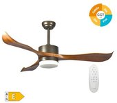 Ventilador De 3 Aspas Para Techo Con Luz Ø132cm Gris/madera