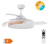 Ventilador De Techo Plafon De Luz Con 3 Aspas Retráctiles Ø107cm Blanco