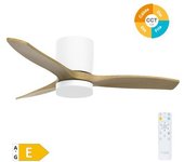 Ventilador Con 3 Aspas De Techo Con Luz Ø106 Cm Blanco/haya