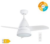 Ventilador 3 Aspas De Techo Con Luz Ø93cm Color Blanco