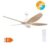 Ventilador De Techo Con Luz 4 Aspas Ø152 Cm Blanco/haya
