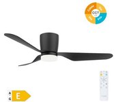 Ventilador De 3 Aspas De Techo Con Luz Ø132 Cm Negro
