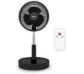Ventilador De Pie Con Mando A Distacia, Recargable, 3 Velocidades, Plegable Jocca - Negro